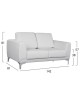 ΚΑΝΑΠΕΣ 2ΘΕΣΙΟΣ KΕΝΖΙΕ HM3121.22 ΜΕ ΛΕΥΚΟ PU 142x81x81 εκ. 2θέσιος