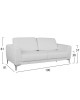 ΚΑΝΑΠΕΣ 3ΘΕΣΙΟΣ KENZIE HM3121.32 ΜΕ ΛΕΥΚΟ PU 190x81x81 εκ. 3θέσιος