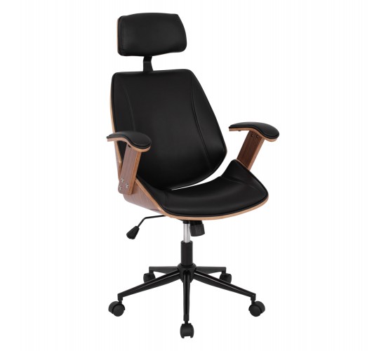 ΚΑΡΕΚΛΑ ΓΡΑΦΕΙΟΥ ΔΙΕΥΘΥΝΤΙΚΗ SUPERIOR PRO HM1109.01 ΚΑΡΥΔΙ-ΜΑΥΡO PU 63x67x123Yεκ.