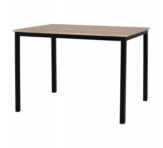 ΤΡΑΠΕΖΙ ΤΡΑΠΕΖΑΡΙΑΣ PANYA HM8332, 110X70Χ76 SONOMA, ΜΑΥΡΑ ΠΟΔΙΑ