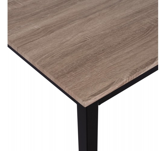 ΤΡΑΠΕΖΙ ΤΡΑΠΕΖΑΡΙΑΣ PANYA HM8332, 110X70Χ76 SONOMA, ΜΑΥΡΑ ΠΟΔΙΑ