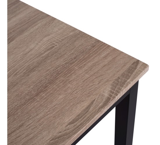 ΤΡΑΠΕΖΙ ΤΡΑΠΕΖΑΡΙΑΣ PANYA HM8332, 110X70Χ76 SONOMA, ΜΑΥΡΑ ΠΟΔΙΑ