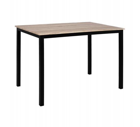 ΤΡΑΠΕΖΙ ΤΡΑΠΕΖΑΡΙΑΣ PANYA HM8332, 110X70Χ76 SONOMA, ΜΑΥΡΑ ΠΟΔΙΑ