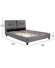 ΚΡΕΒΑΤΙ BILLIE 160x200 εκ. ΜΕ ΥΦΑΣΜΑ ΓΚΡΙ HM551.05 Υπέρδιπλο