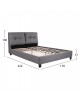 ΚΡΕΒΑΤΙ BILLIE 160x200 εκ. ΜΕ ΥΦΑΣΜΑ ΓΚΡΙ HM551.05 Υπέρδιπλο