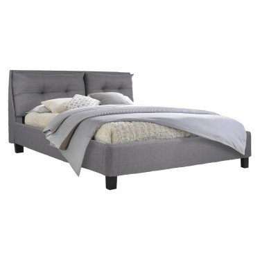 ΚΡΕΒΑΤΙ BILLIE 160x200 εκ. ΜΕ ΥΦΑΣΜΑ ΓΚΡΙ HM551.05 Υπέρδιπλο