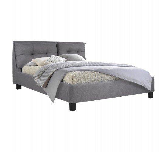 ΚΡΕΒΑΤΙ BILLIE 160x200 εκ. ΜΕ ΥΦΑΣΜΑ ΓΚΡΙ HM551.05 Υπέρδιπλο