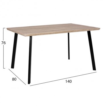 ΣΕΤ ΤΡΑΠΕΖΑΡΙΑΣ 5ΤΜΧ HM10346 ΤΡΑΠΕΖΙ 140x80x76 cm & 4 ΚΑΡΕΚΛΕΣ TWIST 4 θέσεων