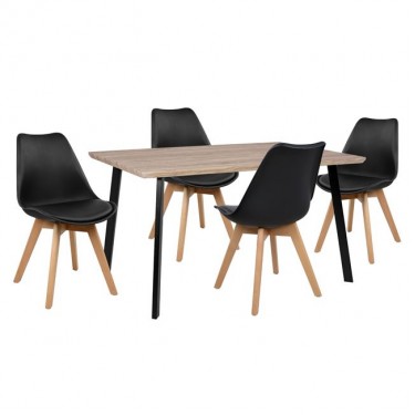 ΣΕΤ ΤΡΑΠΕΖΑΡΙΑΣ 5ΤΜΧ HM10347 ΤΡΑΠΕΖΙ 140x80x76 cm & 4 ΚΑΡΕΚΛΕΣ VEGAS 4 θέσεων