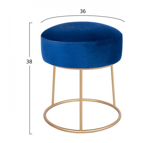 ΣΚΑΜΠΟ KARLO HM8411.08 ΜΠΛΕ ΒΕΛΟΥΔΟ ΜΕ ΧΡΥΣΗ ΒΑΣΗ Φ36x38Υ εκ.