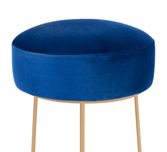 ΣΚΑΜΠΟ KARLO HM8411.08 ΜΠΛΕ ΒΕΛΟΥΔΟ ΜΕ ΧΡΥΣΗ ΒΑΣΗ Φ36x38Υ εκ.