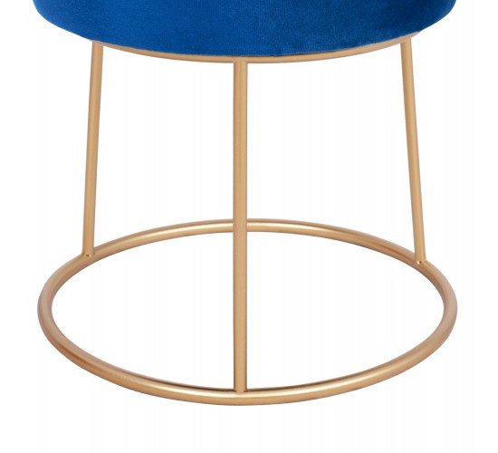 ΣΚΑΜΠΟ KARLO HM8411.08 ΜΠΛΕ ΒΕΛΟΥΔΟ ΜΕ ΧΡΥΣΗ ΒΑΣΗ Φ36x38Υ εκ.