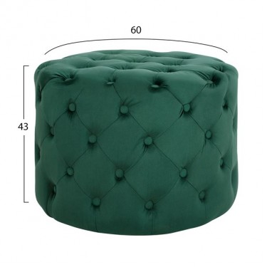 ΣΚΑΜΠΟ KASSIE ΚΥΠΑΡΙΣΣΙ ΒΕΛΟΥΔΟ ΤΥΠΟΥ CHESTERFIELD HM8406.03 Φ60x43Υ εκ.