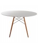 ΤΡΑΠΕΖΙ MINIMAL ΣΤΡΟΓΓΥΛΟ HM8454.01 MDF ΣΕ ΛΕΥΚΟ-ΠΟΔΙΑ ΟΞΙΑΣ ΣΕ ΦΥΣΙΚΟ Φ120Χ75Υεκ.