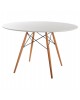 ΤΡΑΠΕΖΙ MINIMAL ΣΤΡΟΓΓΥΛΟ HM8454.01 MDF ΣΕ ΛΕΥΚΟ-ΠΟΔΙΑ ΟΞΙΑΣ ΣΕ ΦΥΣΙΚΟ Φ120Χ75Υεκ.