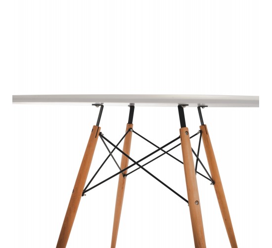 ΤΡΑΠΕΖΙ MINIMAL ΣΤΡΟΓΓΥΛΟ HM8454.01 MDF ΣΕ ΛΕΥΚΟ-ΠΟΔΙΑ ΟΞΙΑΣ ΣΕ ΦΥΣΙΚΟ Φ120Χ75Υεκ.