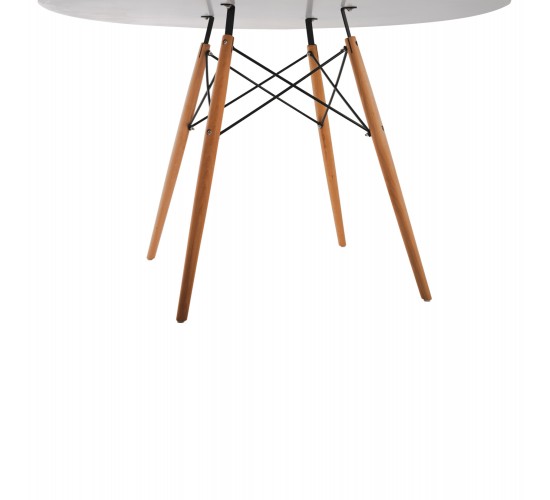 ΤΡΑΠΕΖΙ MINIMAL ΣΤΡΟΓΓΥΛΟ HM8454.01 MDF ΣΕ ΛΕΥΚΟ-ΠΟΔΙΑ ΟΞΙΑΣ ΣΕ ΦΥΣΙΚΟ Φ120Χ75Υεκ.