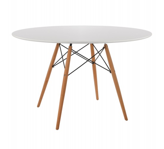 ΤΡΑΠΕΖΙ MINIMAL ΣΤΡΟΓΓΥΛΟ HM8454.01 MDF ΣΕ ΛΕΥΚΟ-ΠΟΔΙΑ ΟΞΙΑΣ ΣΕ ΦΥΣΙΚΟ Φ120Χ75Υεκ.