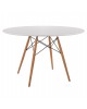 ΤΡΑΠΕΖΙ MINIMAL ΣΤΡΟΓΓΥΛΟ HM8454.01 MDF ΣΕ ΛΕΥΚΟ-ΠΟΔΙΑ ΟΞΙΑΣ ΣΕ ΦΥΣΙΚΟ Φ120Χ75Υεκ.