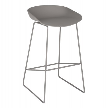 ΣΚΑΜΠΟ ΜΕΤΑΛΛΙΚΟ NAILA HM8450.10 ΜΕ ΚΑΘΙΣΜΑ PP ΓΚΡΙ 47x47x83 εκ.