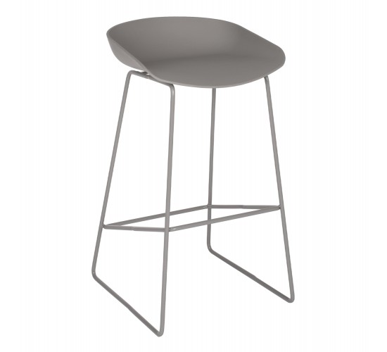 ΣΚΑΜΠΟ ΜΕΤΑΛΛΙΚΟ NAILA HM8450.10 ΜΕ ΚΑΘΙΣΜΑ PP ΓΚΡΙ 47x47x83 εκ.