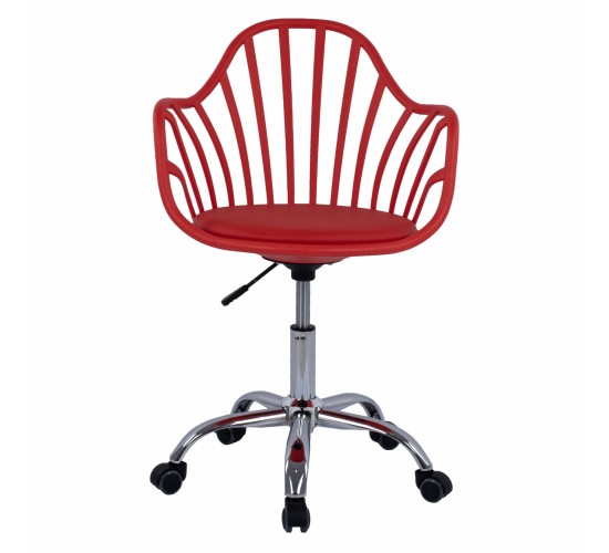 ΚΑΡΕΚΛΑ ΓΡΑΦΕΙΟΥ BECKY HM8457.04 ΣΕ ΚΟΚΚΙΝΟ ΧΡΩΜΑ 57Χ57Χ96 ΕΚ
