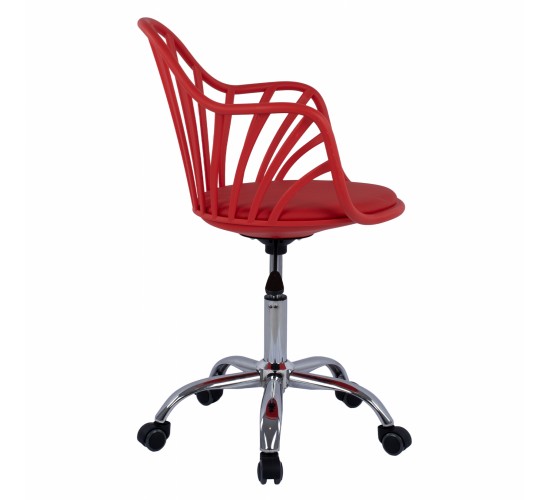 ΚΑΡΕΚΛΑ ΓΡΑΦΕΙΟΥ BECKY HM8457.04 ΣΕ ΚΟΚΚΙΝΟ ΧΡΩΜΑ 57Χ57Χ96 ΕΚ
