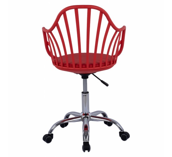 ΚΑΡΕΚΛΑ ΓΡΑΦΕΙΟΥ BECKY HM8457.04 ΣΕ ΚΟΚΚΙΝΟ ΧΡΩΜΑ 57Χ57Χ96 ΕΚ