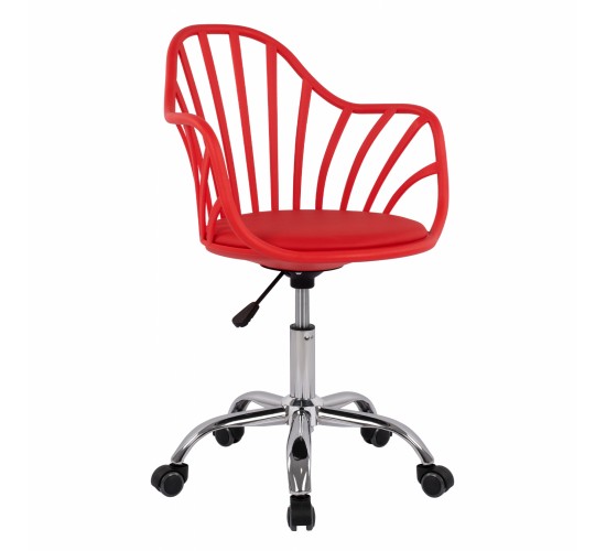 ΚΑΡΕΚΛΑ ΓΡΑΦΕΙΟΥ BECKY HM8457.04 ΣΕ ΚΟΚΚΙΝΟ ΧΡΩΜΑ 57Χ57Χ96 ΕΚ