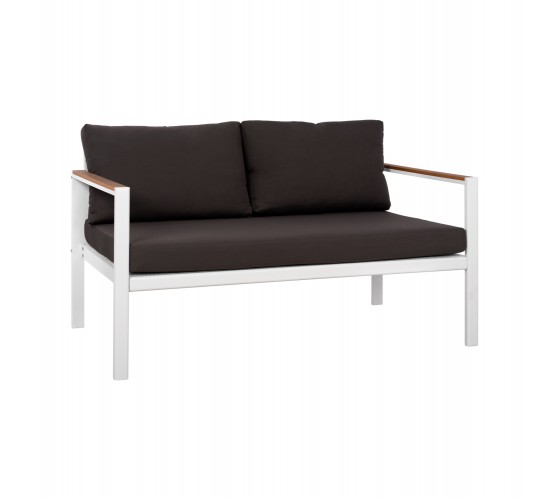 ΚΑΝΑΠΕΣ ΔΙΘΕΣΙΟΣ ΑΛΟΥΜΙΝΙΟΥ SAFIYA ΛΕΥΚΟΣ ΜΕ POLYWOOD HM5523.01 144X70X85Υεκ. 2θέσιος