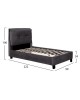 ΚΡΕΒΑΤΙ RILEY 90x200 εκ. ΜΕ ΥΦΑΣΜΑ ΒΕΛΟΥΔΟ ΓΚΡΙ HM561.01 Μονό