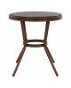 ΤΡΑΠΕΖΙ ΑΛΟΥΜΙΝΙΟΥ MOSES Φ70x76 εκ. BAMBOO LOOK HM5532.03 ΚΑΦΕ ΜΕ ΓΥΑΛΙ