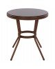 ΤΡΑΠΕΖΙ ΑΛΟΥΜΙΝΙΟΥ MOSES Φ70x76 εκ. BAMBOO LOOK HM5532.03 ΚΑΦΕ ΜΕ ΓΥΑΛΙ