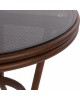 ΤΡΑΠΕΖΙ ΑΛΟΥΜΙΝΙΟΥ MOSES Φ70x76 εκ. BAMBOO LOOK HM5532.03 ΚΑΦΕ ΜΕ ΓΥΑΛΙ