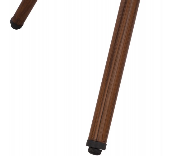 ΤΡΑΠΕΖΙ ΑΛΟΥΜΙΝΙΟΥ MOSES Φ70x76 εκ. BAMBOO LOOK HM5532.03 ΚΑΦΕ ΜΕ ΓΥΑΛΙ