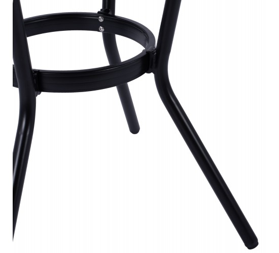 ΤΡΑΠΕΖΙ ΑΛΟΥΜΙΝΙΟΥ MOSES Φ70 BAMBOO LOOK HM5532.02 ΜΑΥΡΟ ΜΕ ΓΥΑΛΙ Φ70X76 εκ