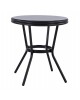 ΤΡΑΠΕΖΙ ΑΛΟΥΜΙΝΙΟΥ MOSES Φ70 BAMBOO LOOK HM5532.02 ΜΑΥΡΟ ΜΕ ΓΥΑΛΙ Φ70X76 εκ