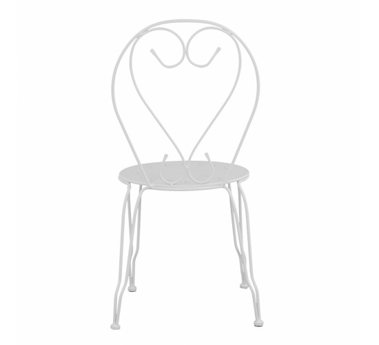 ΚΑΡΕΚΛΑ ΜΕΤΑΛΛΙΚΗ AMORE ΛΕΥΚΗ 42x48x90 εκ. HM5007.12
