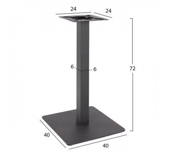 ΒΑΣΗ ΜΕΤΑΛΛΙΚΗ ΓΚΡΙ 40X40X72Υεκ. HM414.20
