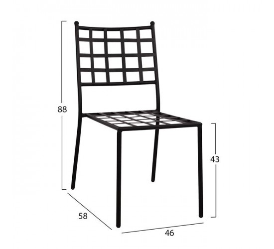 ΜΕΤΑΛΛΙΚΗ ΚΑΡΕΚΛΑ EMERY HM5509 ΣΕ ΜΑΥΡΗ ΑΠΟΧΡΩΣΗ 46x58x88  cm