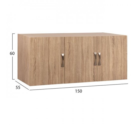 ΠΑΤΑΡΙ 3ΦΥΛΛΗΣ ΝΤΟΥΛΑΠΑΣ CARLY HM385.02 ΣΕ ΧΡΩΜΑ SONAMA 150X55Χ60Υεκ. 3φυλλη