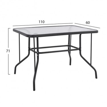 ΣΕΤ ΤΡΑΠΕΖΑΡΙΑΣ 5ΤΜΧ ADAM HM21220.01 ΚΑΡΕΚΛΕΣ ΜΕΤΑΛΛΙΚΕΣ & ΤΡΑΠΕΖΙ 110x60 ΓΚΡΙ 4 θέσεων