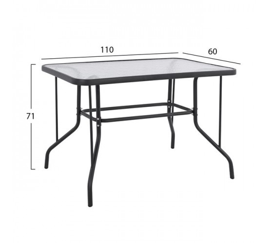 ΣΕΤ ΤΡΑΠΕΖΑΡΙΑΣ 5ΤΜΧ ADAM HM21220.01 ΚΑΡΕΚΛΕΣ ΜΕΤΑΛΛΙΚΕΣ & ΤΡΑΠΕΖΙ 110x60 ΓΚΡΙ 4 θέσεων