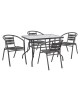 ΣΕΤ ΤΡΑΠΕΖΑΡΙΑΣ 5ΤΜΧ ADAM HM21220.01 ΚΑΡΕΚΛΕΣ ΜΕΤΑΛΛΙΚΕΣ & ΤΡΑΠΕΖΙ 110x60 ΓΚΡΙ 4 θέσεων