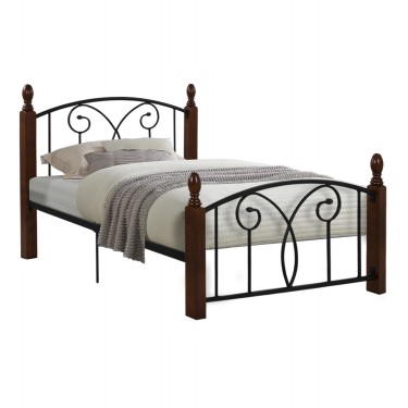 ΚΡΕΒΑΤΙ SUZIE ΜΕΤΑΛΛΟ ΞΥΛΟ ΜΟΝΟ ΣΤΡΩΜΑ 90x190 εκ. HM389 Μονό