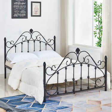ΚΡΕΒΑΤΙ ΜΕΤΑΛΛΙΚΟ MADEN 150x200 εκ. ΜΑΥΡΟ ΧΡΩΜΑ HM576.01 Διπλό