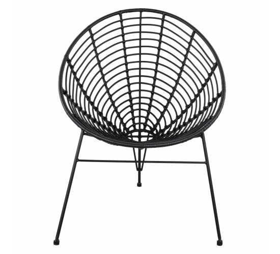 ΠΟΛΥΘΡΟΝΑ ΤΥΠΟΥ ΦΩΛΙΑ ΜΕΤΑΛΛΙΚΗ ALLEGRA HM5458.02 ΜΕ ΜΑΥΡΟ WICKER 73x83x86Υ εκ.