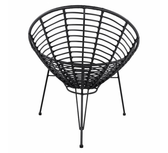 ΠΟΛΥΘΡΟΝΑ ΤΥΠΟΥ ΦΩΛΙΑ ΜΕΤΑΛΛΙΚΗ ALLEGRA HM5458.02 ΜΕ ΜΑΥΡΟ WICKER 73x83x86Υ εκ.