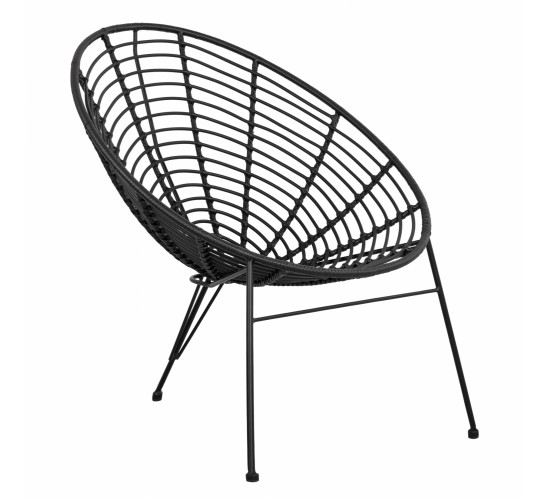 ΠΟΛΥΘΡΟΝΑ ΤΥΠΟΥ ΦΩΛΙΑ ΜΕΤΑΛΛΙΚΗ ALLEGRA HM5458.02 ΜΕ ΜΑΥΡΟ WICKER 73x83x86Υ εκ.