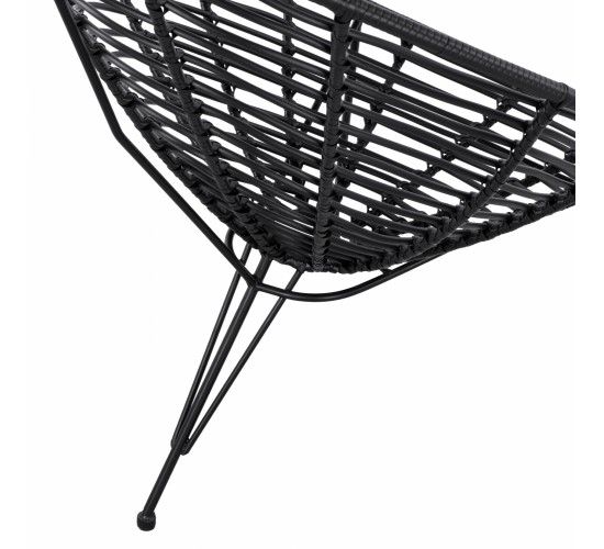ΠΟΛΥΘΡΟΝΑ ΤΥΠΟΥ ΦΩΛΙΑ ΜΕΤΑΛΛΙΚΗ ALLEGRA HM5458.02 ΜΕ ΜΑΥΡΟ WICKER 73x83x86Υ εκ.